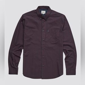 Ben Sherman Wine Mini Mod Check Shirt - Size L